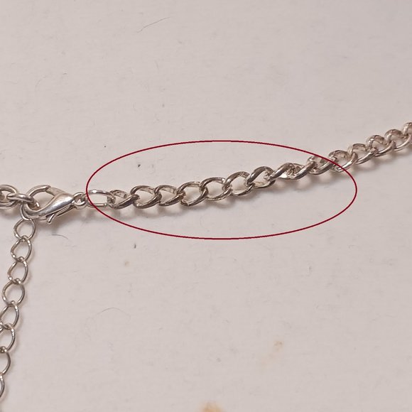 Hand Crafted Multi Strand Silver Tone with Beads and Rhinestone Fashion Necklace - Picture 8 of 9